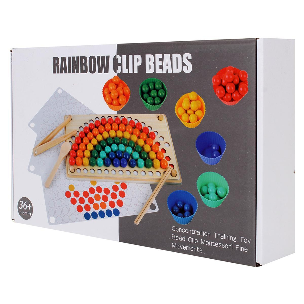 Развивающая игрушка деревянная Шарики сортировка, коробка C-41668