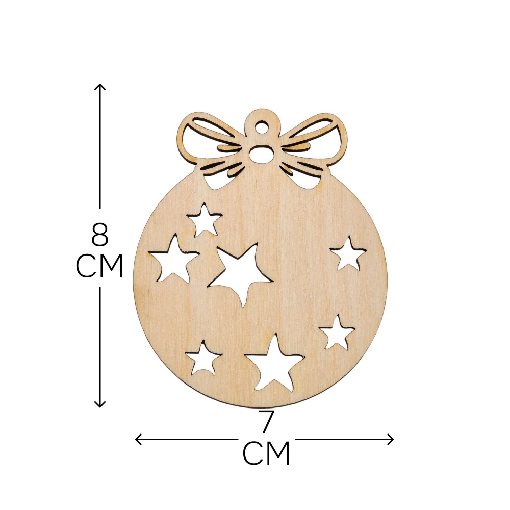 Подарочный набор игрушек на новогоднюю елку, деревянные