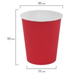 Стакан одноразовый бумажный 250/273 мл, D 80 мм, красный, КОМПЛЕКТ 1000 шт., холодное/горячее, WELDAY (ВЭЛДЭЙ), 702693