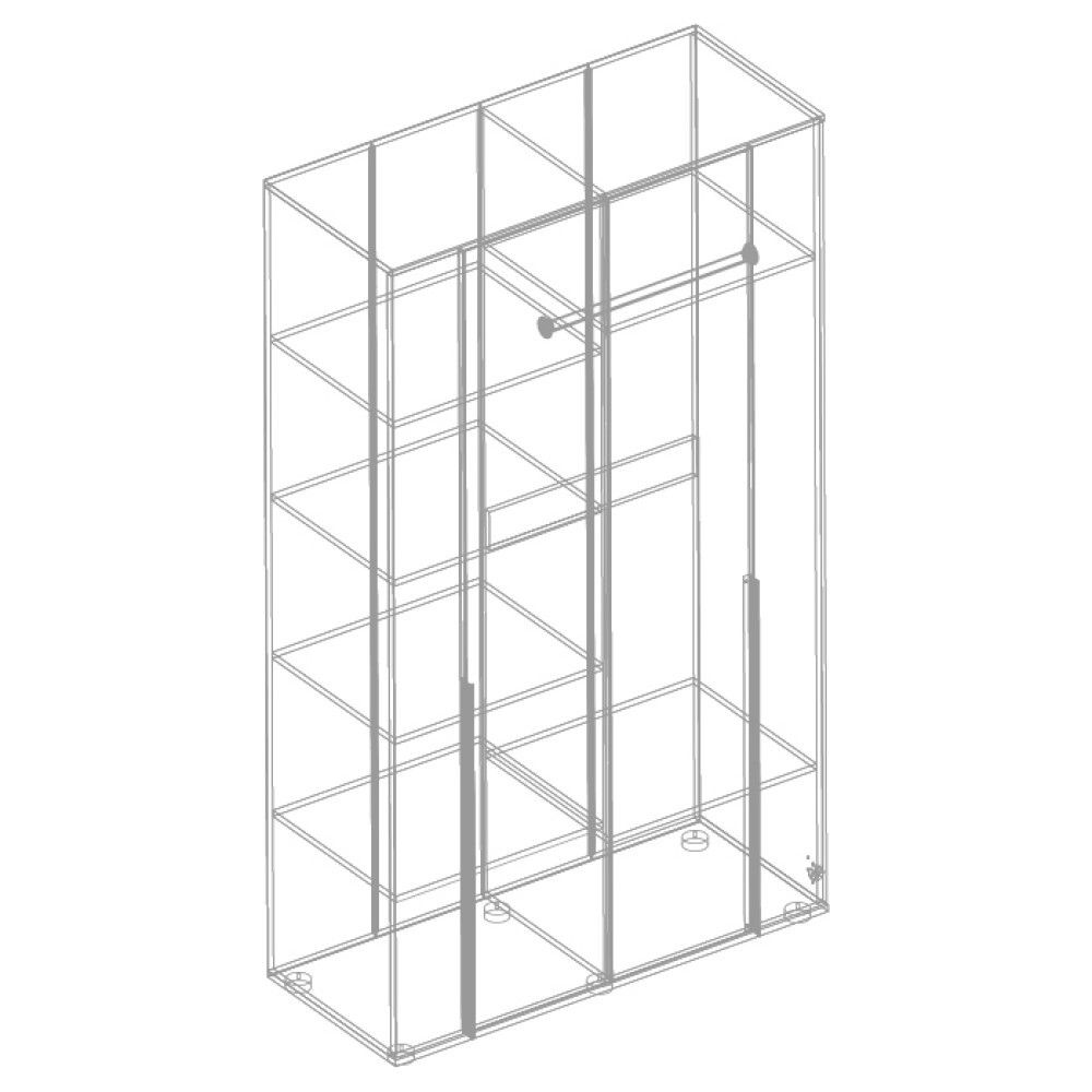 Шкаф 4-х створчатый с зеркалом МС "Стил