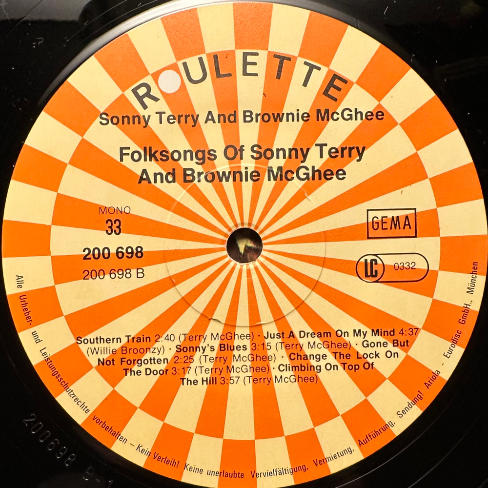 Sonny Terry & Brownie McGhee - Folk Songs (Германия 1979г.)