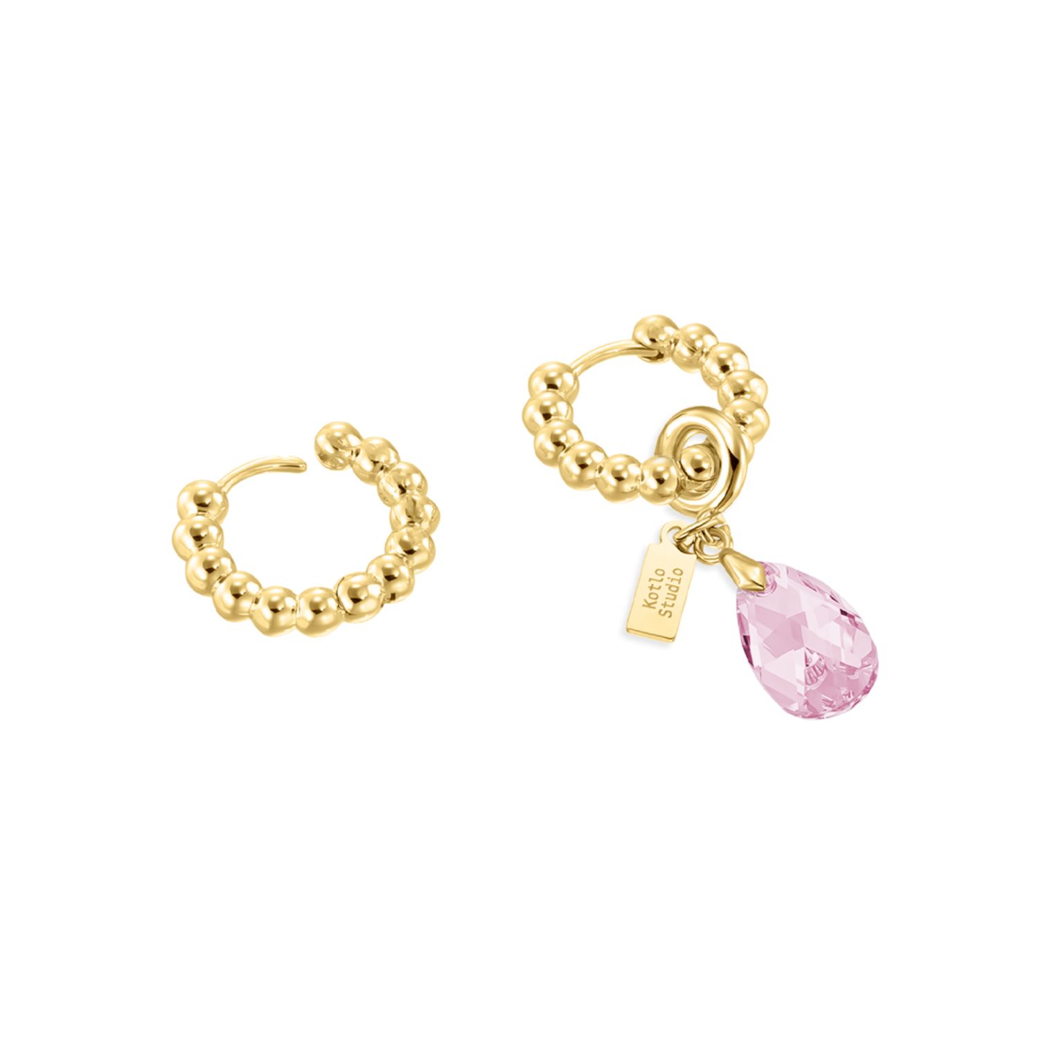Серьги Drop Gold-Pink Earrings