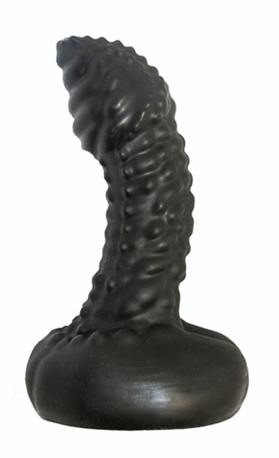 Чёрный анальный плаг с пупырышками для стимуляции простаты - 9,5 см. (Цвет: черный)