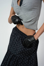 Юбка из хлопка ярусная в мелкий цветочек в макси длине