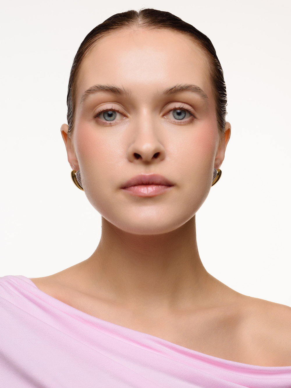 Серьги "Brilliant heart" Bicolor