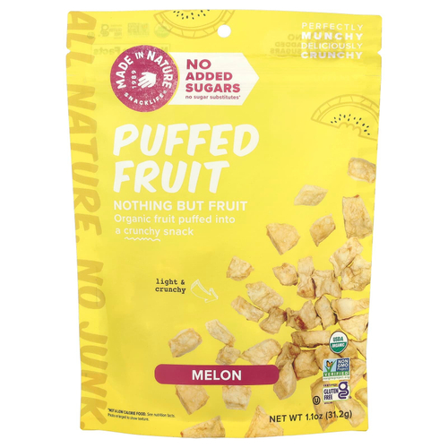 Made in Nature, Воздушные фрукты, дыня, 31,2 г (1,1 унции)