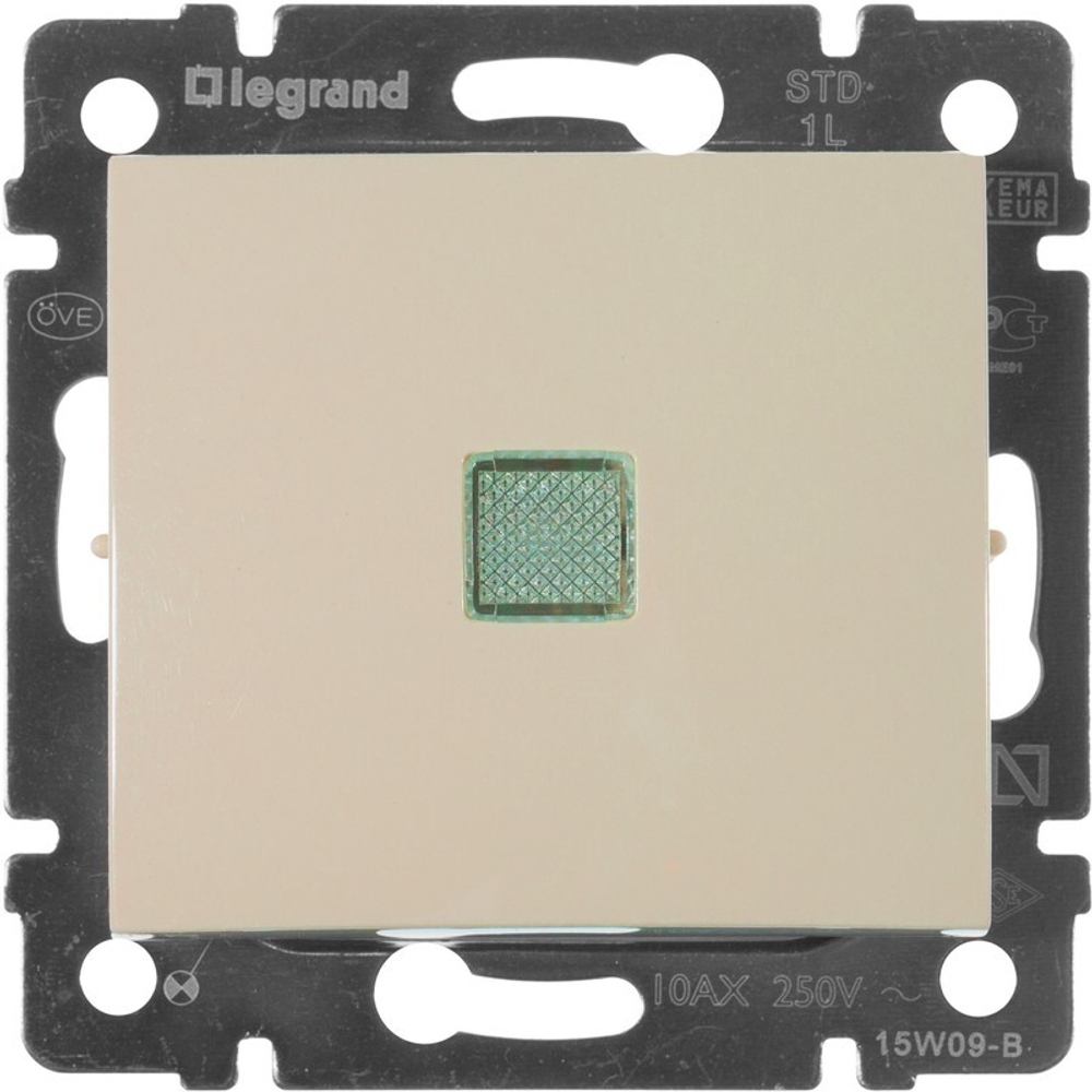 Выключатель 1-кл с подсветкой в рамку сл. кость Legrand VALENA 774310