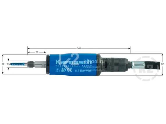 Пневматическая прямошлифовальная машина Karnasch KA 1000