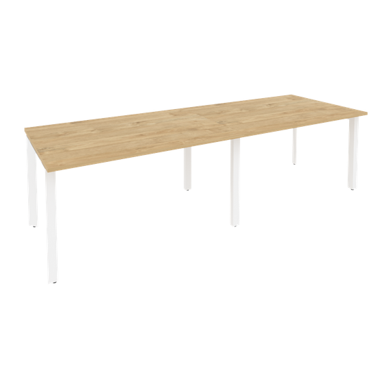 Onix Стол переговорный O.MP-PRG-2.3 Тиквуд Светлый/Металл Белый 2760*980*750