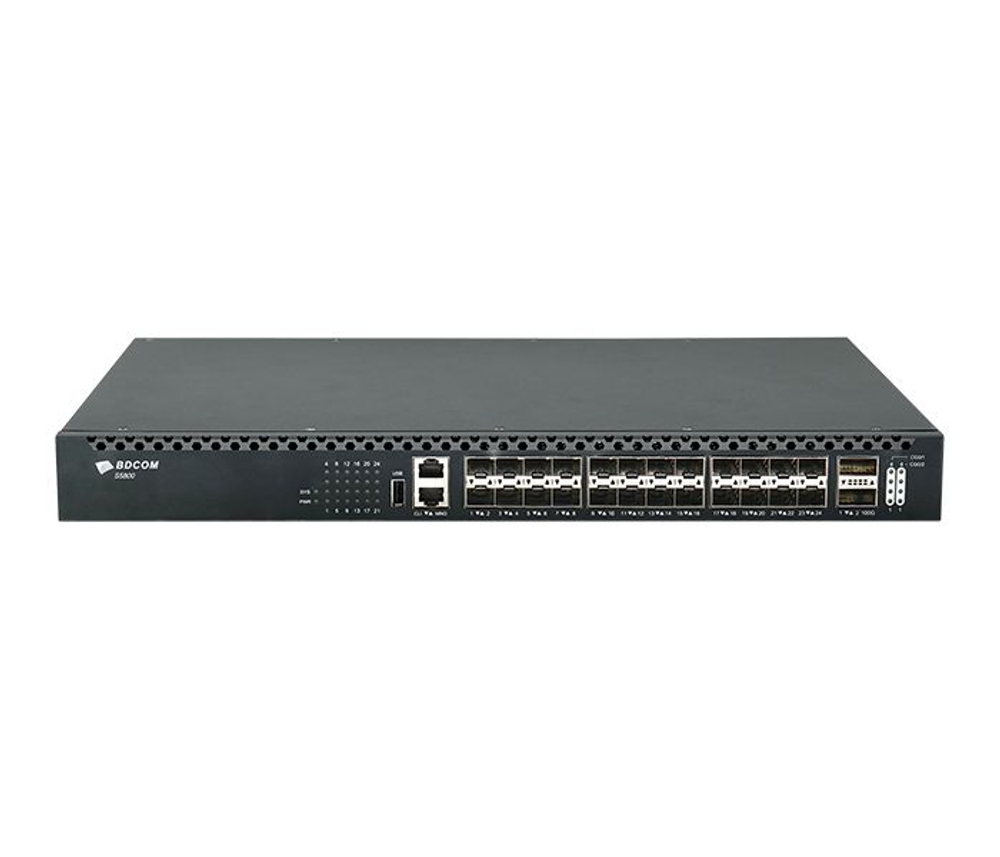 Управляемый коммутатор BDCOM S5800-24X2C, 24 SFP+ 10Гбит/с, 2 QSFP28 100Гбит/с, L3, 2 БП