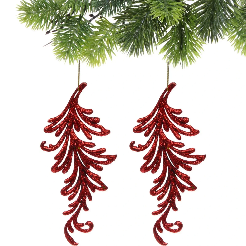 Подвеска «Волшебное перо» 10 см (набор 2 шт), красный