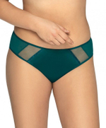 Трусики-слип из эластичного трикотажного полотна с вставками из сетки (Размер: L) (Цвет: телесный)