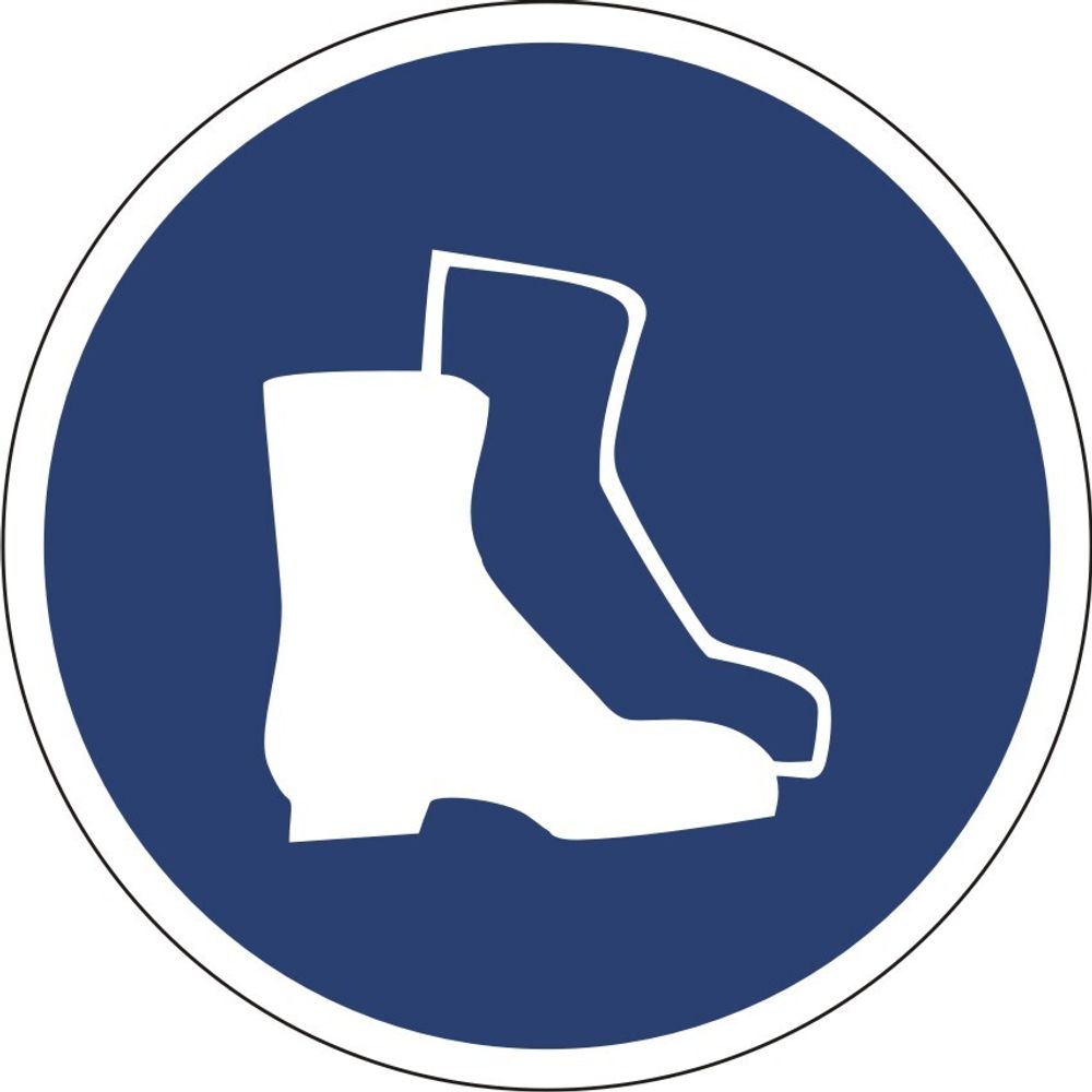 Знак M05 Работать в защитной обуви (табличка, наклейка)