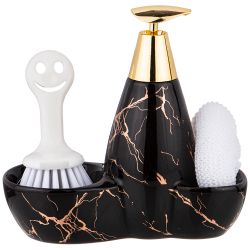 ДОЗАТОР ДЛЯ МОЮЩЕГО СРЕДСТВА "FANTASY" 500 МЛ + ГУБКА И ЩЕТКА 20*9*18 СМ (КОР=12ШТ.)