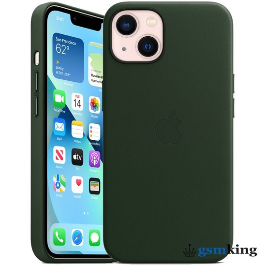 Apple Leather Case with MagSafe iPhone 13 Sequoia Green «Зелёная секвойя» MM173ZE/A