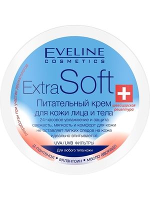 EVELINE.питательный крем для кожи лица и тела для любого типа кожи серии extra soft, 200мл