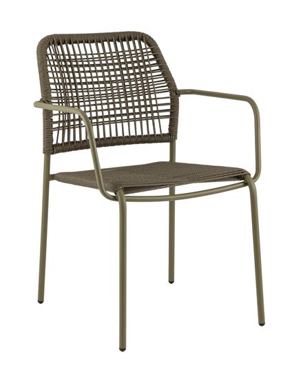 Стул уличный Vivi зеленый из металла и шнура