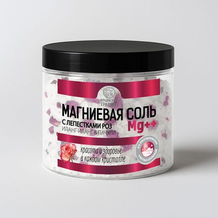 Магниевая соль «Иланг-иланг&Пачули» с лепестками роз