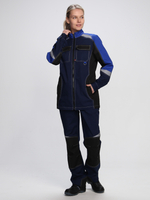 Костюм женский Вектрон-1 (тк.Смесовая,240) брюки, т.синий/васильковый/черный