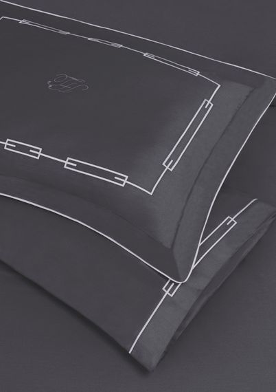 Постельное белье CHANEL антрацит сатин делюкс TIVOLYO HOME Турция
