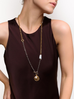 Колье "Coin segments pearl" Bicolor