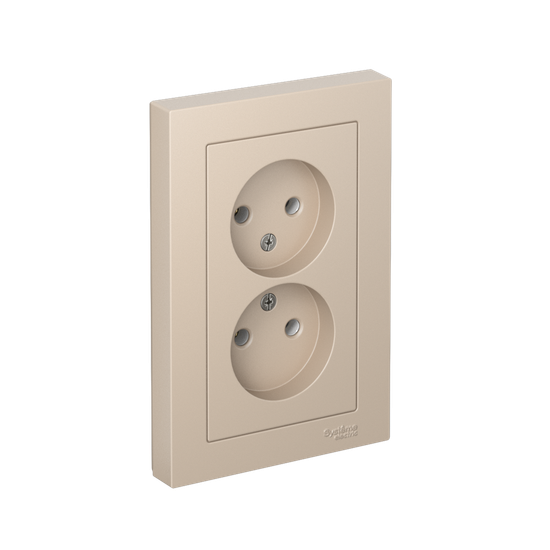Розетка 2-м. AtlasDesign 16А без заземл. в сборе песочн. SE ATN001220
