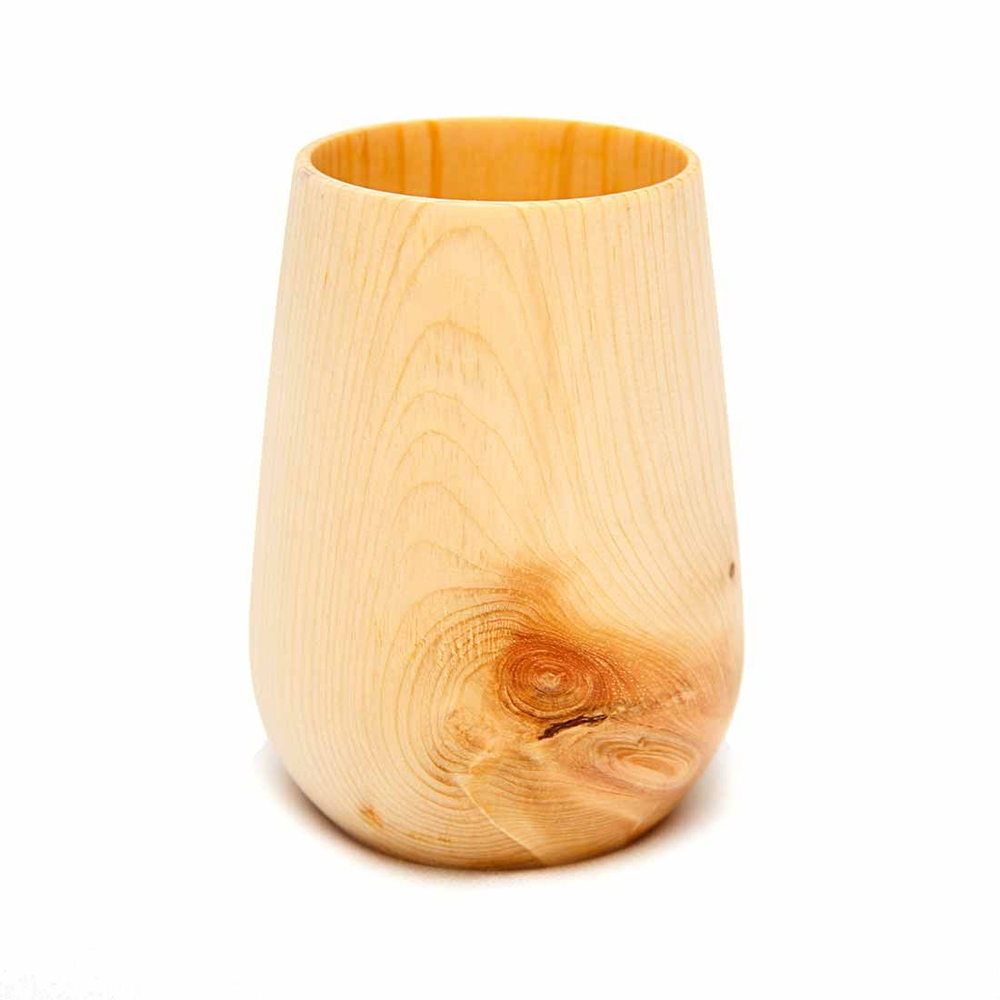 Деревянный стакан из древесины кедра 12,5 см деревянная посуда 18