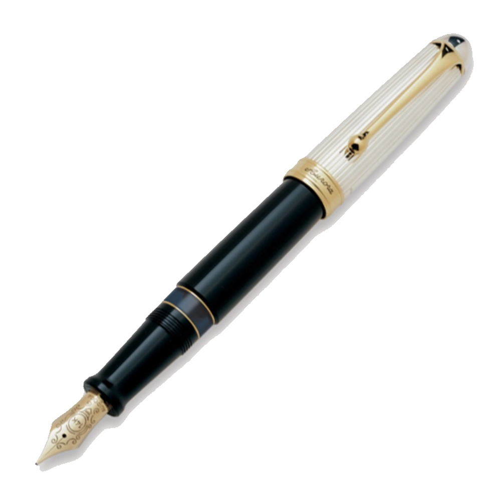 Перьевая ручка Aurora 88 Big Silver and Black Resin, перо — M, в подарочной коробке
