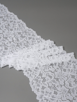 Эластичное кружево холодное белое ширина 17 см