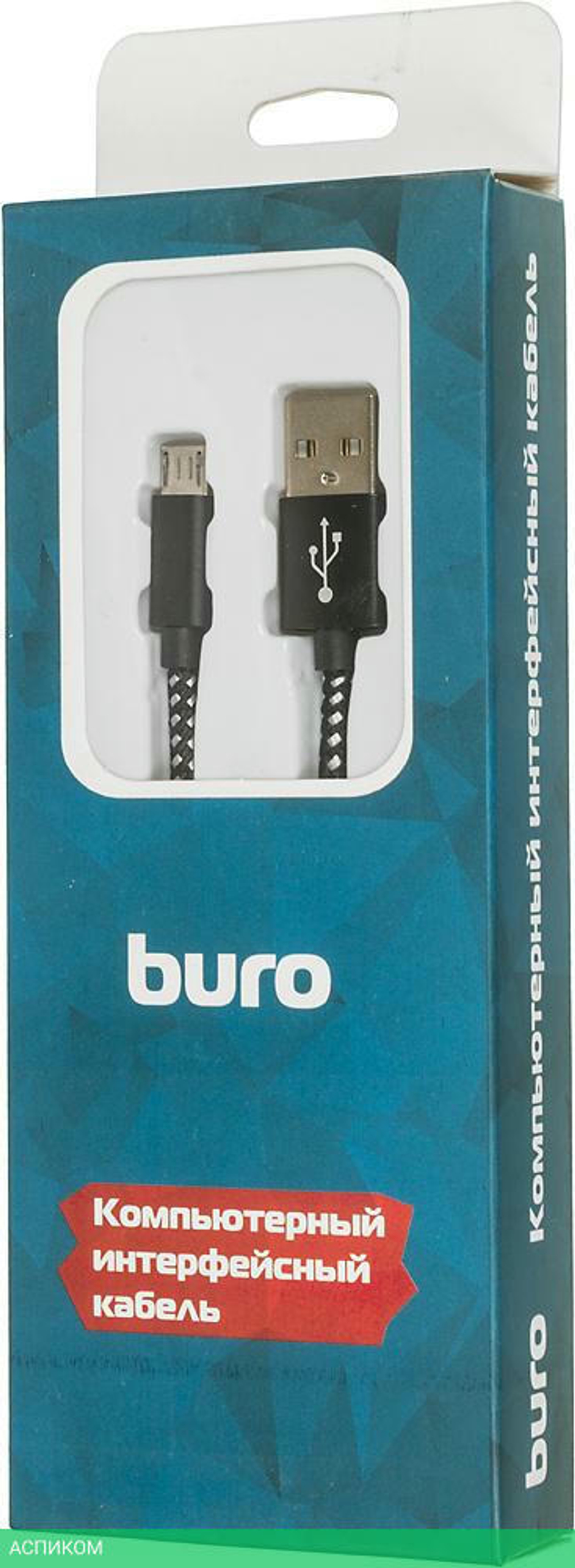 Кабель Buro Braided BHP RET MICUSB-BR 1м черный