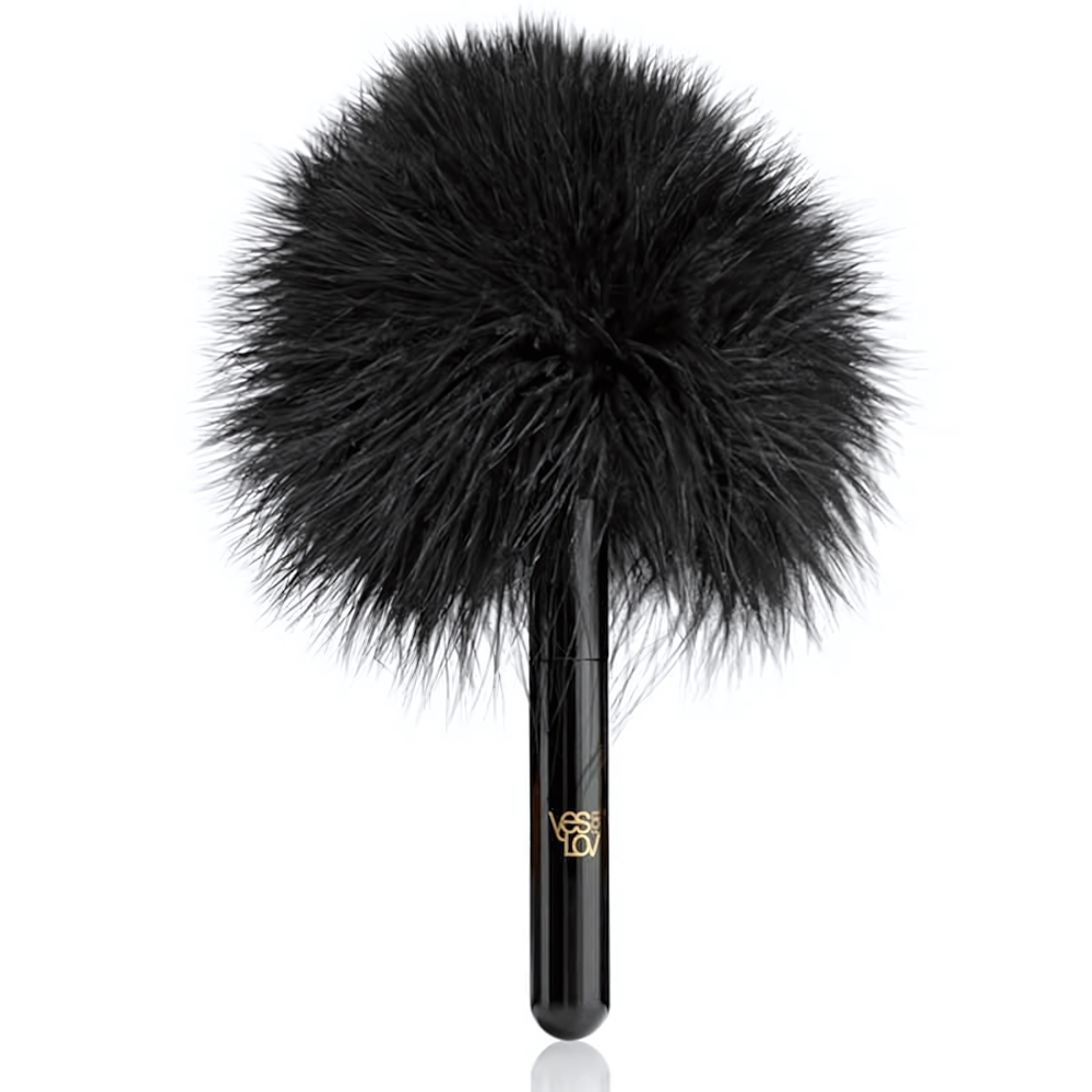 Черная перьевая кисточка с гладкой ручкой (Цвет: черный)