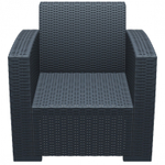 Кресло пластиковое плетеное с подушками Siesta Contract Monaco Lounge, антрацит