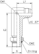 Штуцер FRMC90 JIC 7/16 BSP 1/4 удлин.