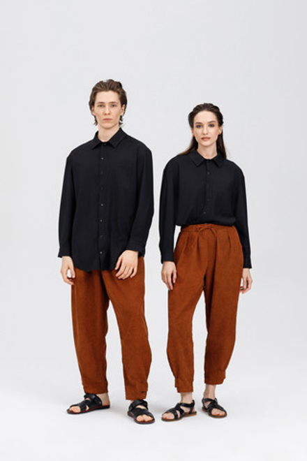 Брюки бананы ВЕЛЬВЕТ, рыжие