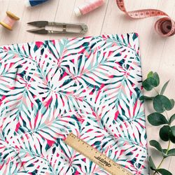 Ткань лен очаровательный цветочный принт