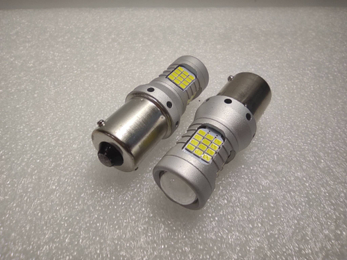 P21W / Светодиодная лампа P21W, 60 диодов, белый, линза (за 1 шт.)