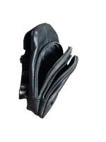 Сумка нагрудная из натуральной кожи QOZA, чёрная