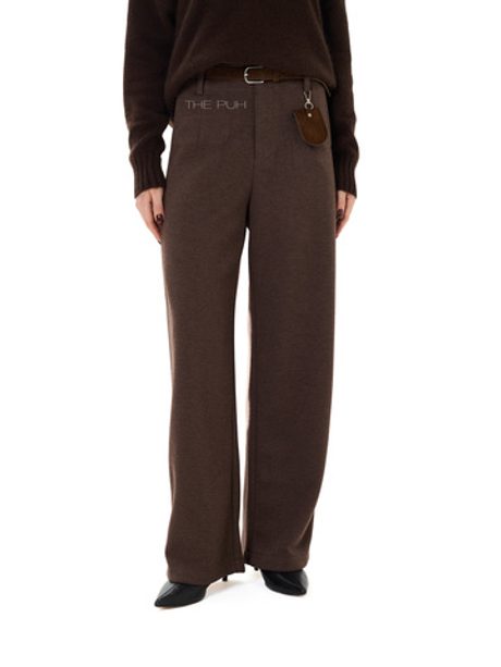 Прямые брюки цвета капучино с ремнем