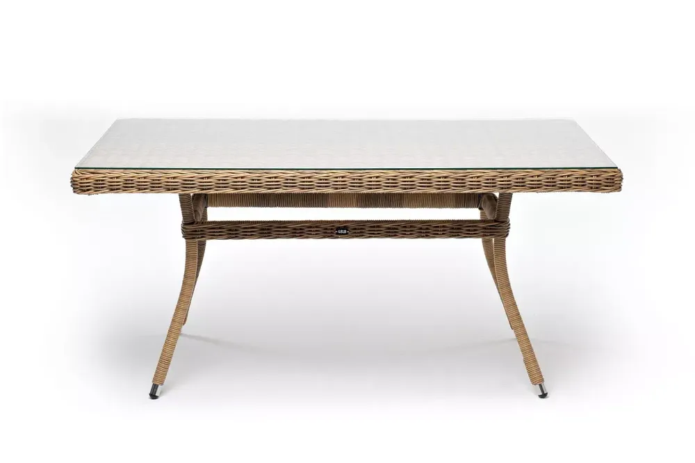 "Латте" плетеный стол из искусственного ротанга 140х80см, цвет соломенный