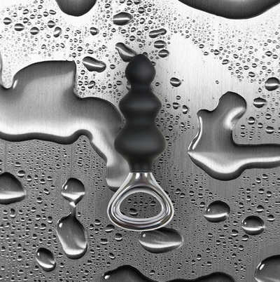 Чёрная анальная елочка с ручкой Jolie Platinum Plug Medium из силикона - 13,4 см. (Цвет: черный)