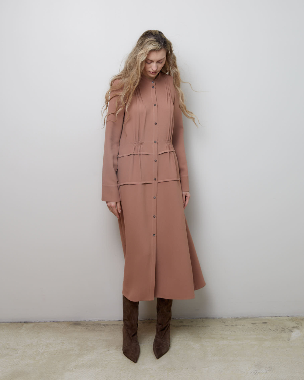 Платье из вискозы Стелла Маккартни карамель