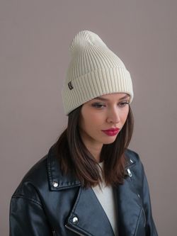 Шапка вязаная весенняя/осенняя МУЛА (МОЛОКО)