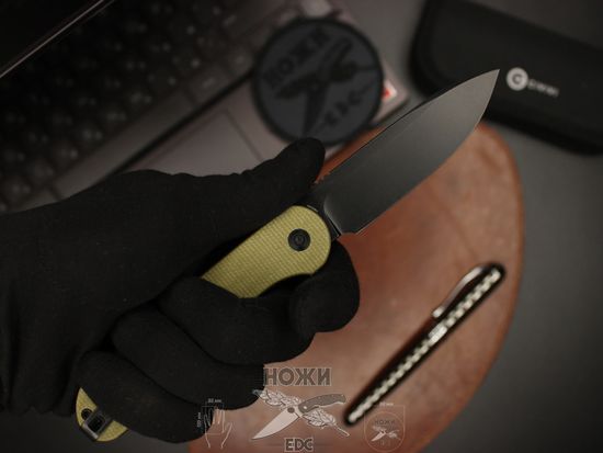 Складной нож Civivi Elementum Button C2103B c клинком из стали Sandvik™ 14C28N, рукоять микарта