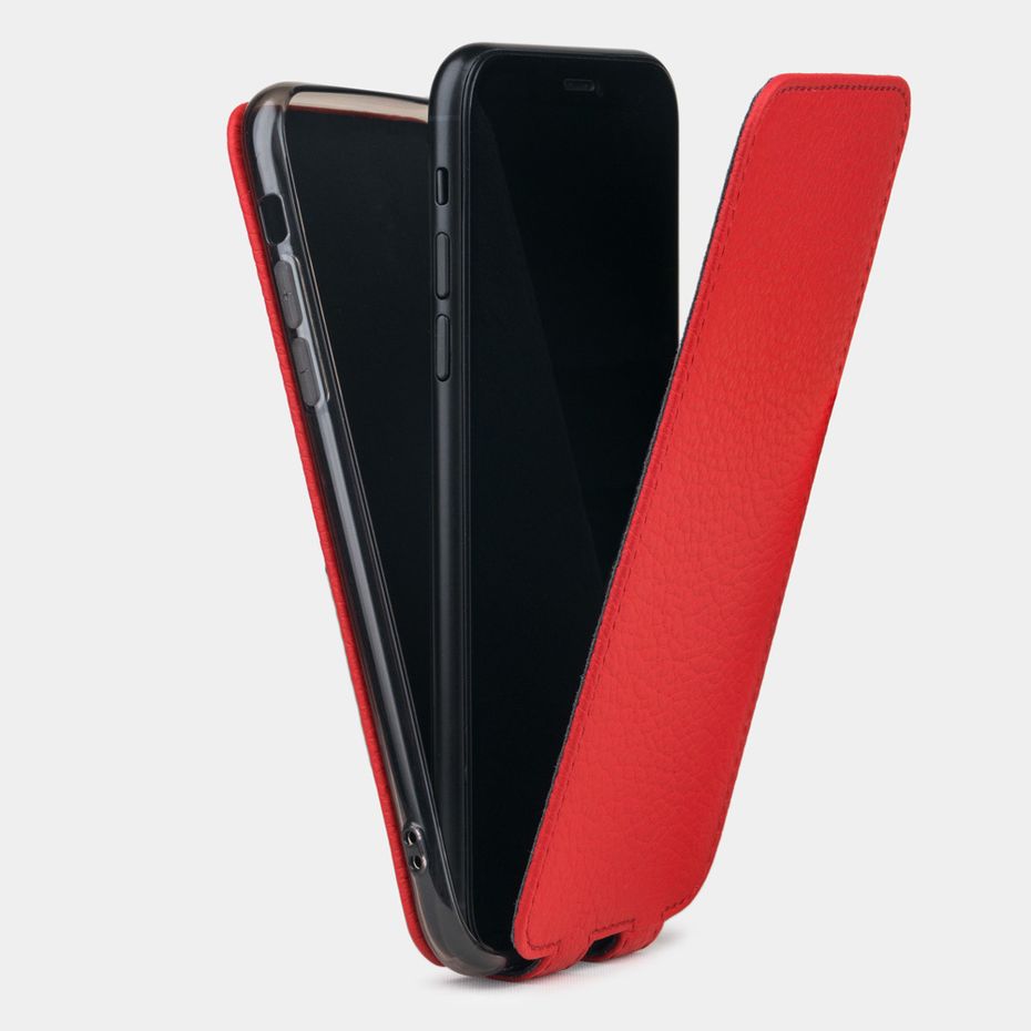 Чехол для iPhone XS Max из натуральной кожи теленка, красного цвета