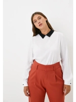 Блузка белая с черным воротником