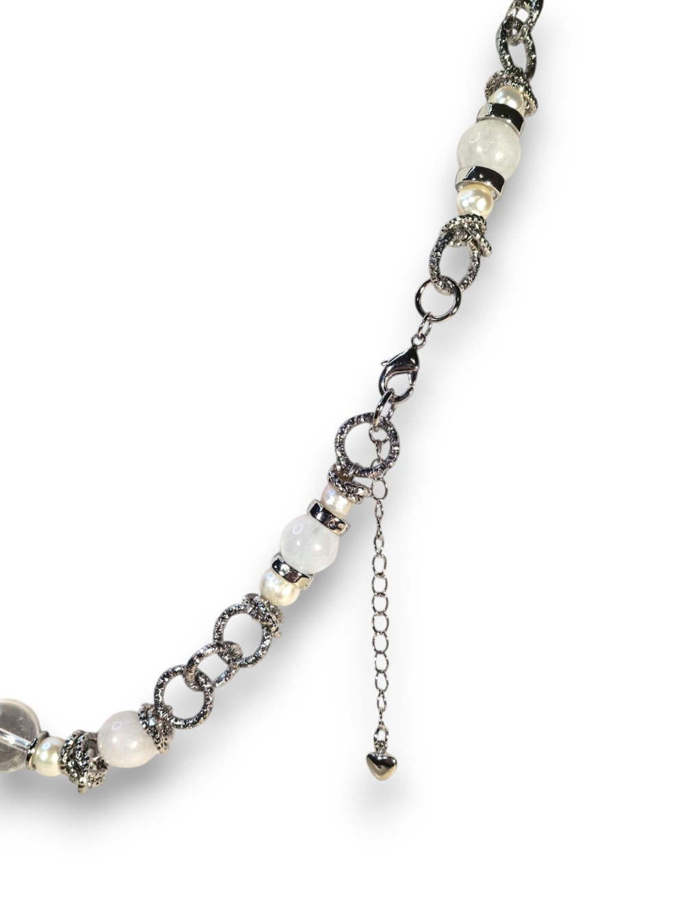 Комплект колье и серьги кварц и горный хрусталь