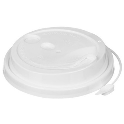 Крышка для стакана (d-90 мм) с питейником белая МАТОВАЯ ВЗЛП (50/1000 шт.) 3001м/б