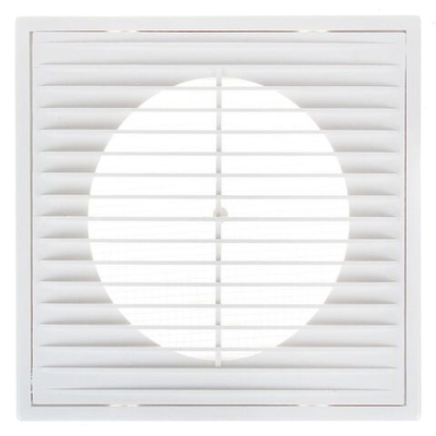 Решетка вентиляционная пластик, 210х210 мм, с сетк, d120мм,фланец, Event, 2121П12Ф