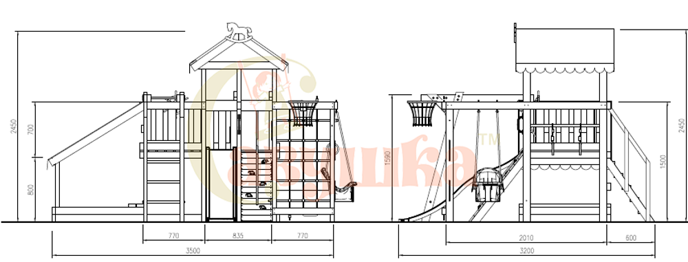 Деревянная игровая площадка для малышей Baby play 13 (Индиго)
