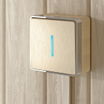 Выключатель одноклавишный с подсветкой Gallant (шампань рифленый)